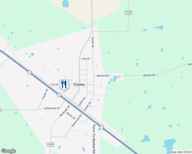 map of restaurants, bars, coffee shops, grocery stores, and more near 502 Smith Street in Como