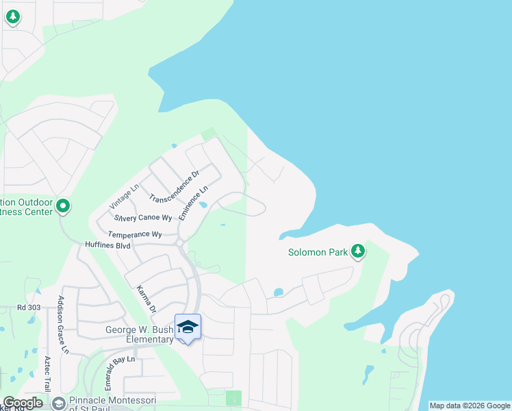 map of restaurants, bars, coffee shops, grocery stores, and more near 1401 Eminence Lane in Wylie