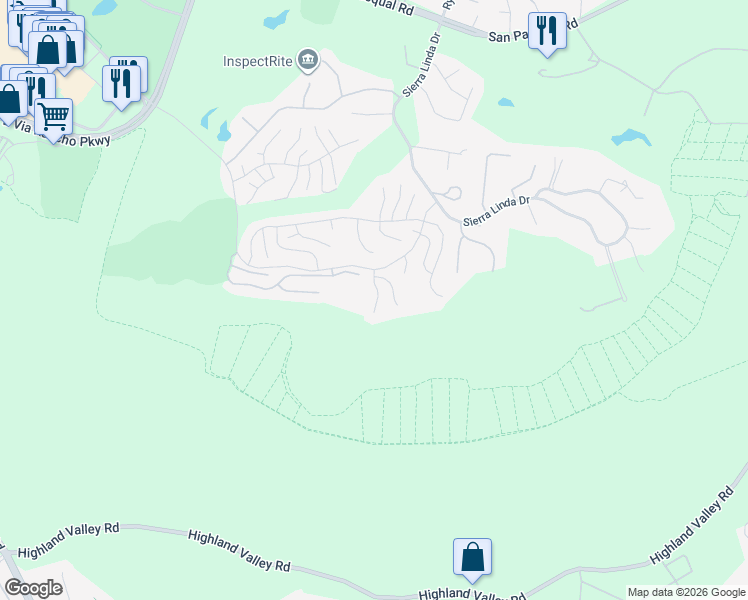 map of restaurants, bars, coffee shops, grocery stores, and more near 4047 Wind Pl in Escondido