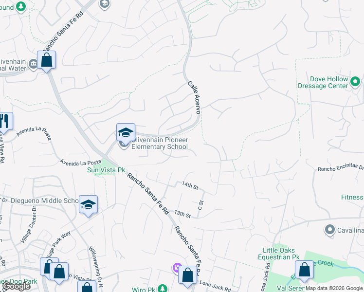 map of restaurants, bars, coffee shops, grocery stores, and more near 3440 Camino Alegre in Carlsbad