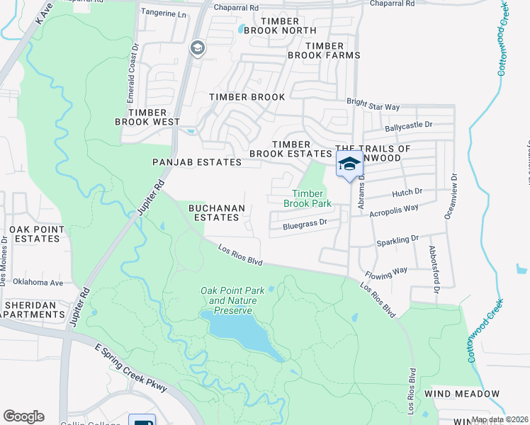 map of restaurants, bars, coffee shops, grocery stores, and more near 3301 Bluegrass Drive in Plano