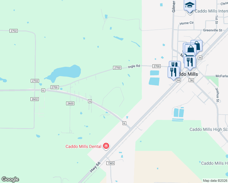 map of restaurants, bars, coffee shops, grocery stores, and more near 3891 Chelsea Way in Caddo Mills