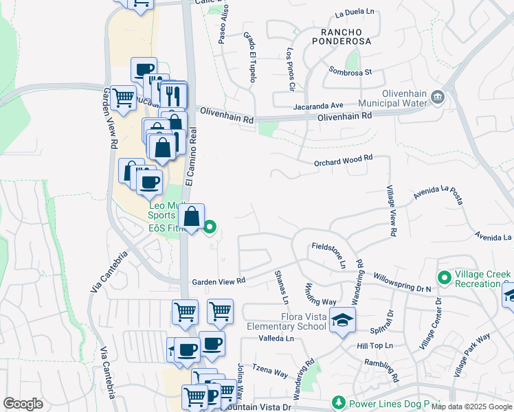 map of restaurants, bars, coffee shops, grocery stores, and more near 863 Starflower Road in Encinitas
