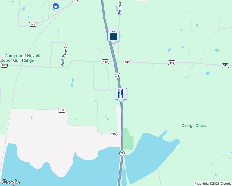 map of restaurants, bars, coffee shops, grocery stores, and more near 15015 Meadow Ridge Court in Nevada