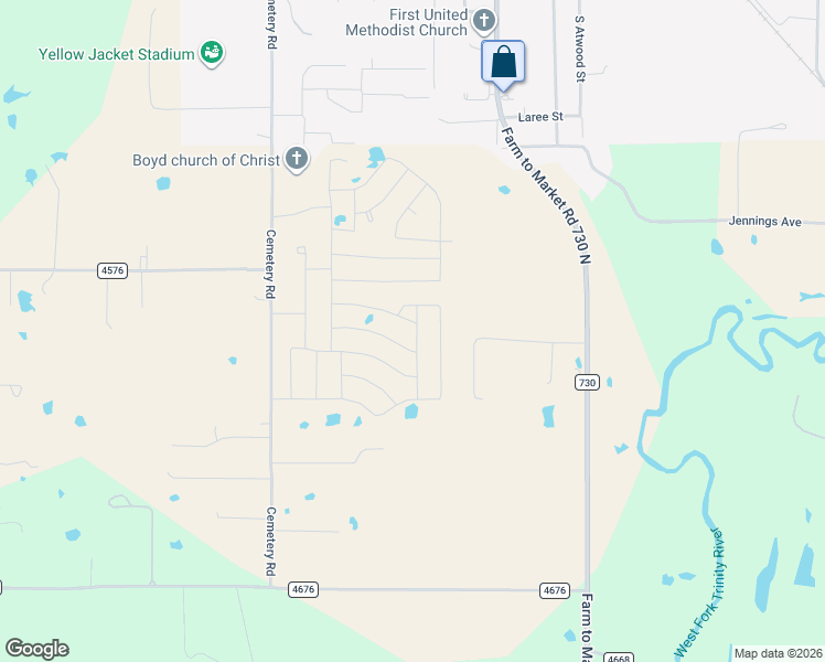 map of restaurants, bars, coffee shops, grocery stores, and more near in Boyd