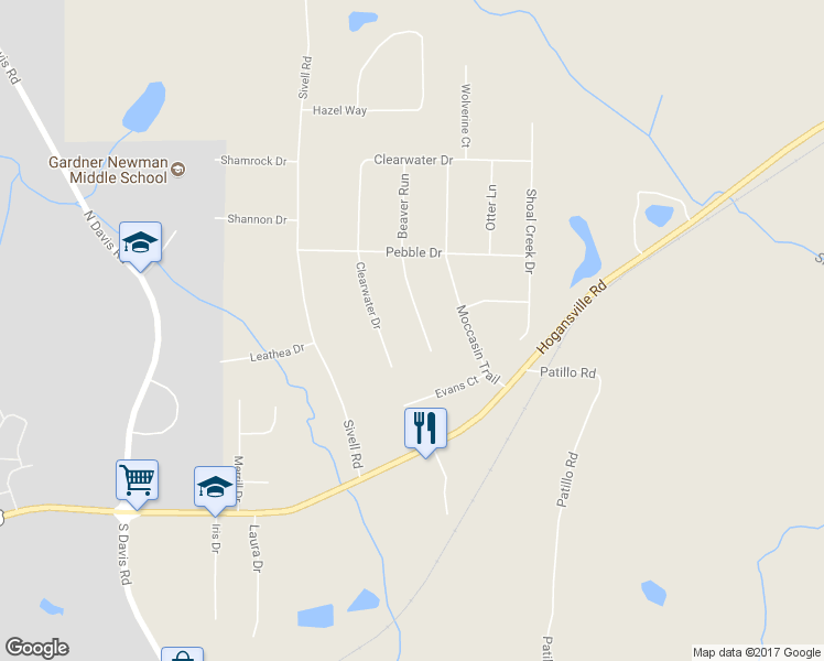 map of restaurants, bars, coffee shops, grocery stores, and more near 87 Beaver Run in LaGrange