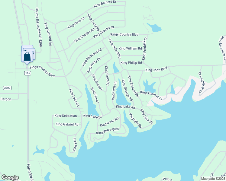 map of restaurants, bars, coffee shops, grocery stores, and more near 125 King Larry Court in Scroggins