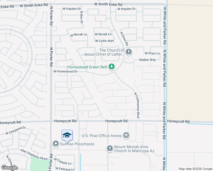 map of restaurants, bars, coffee shops, grocery stores, and more near 40717 West Somers Drive in Maricopa