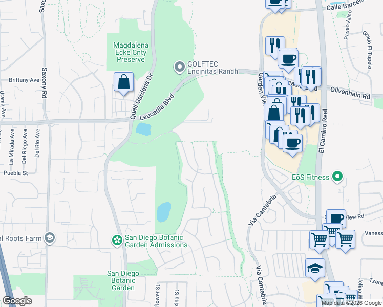 map of restaurants, bars, coffee shops, grocery stores, and more near 836 Jensen Court in Encinitas