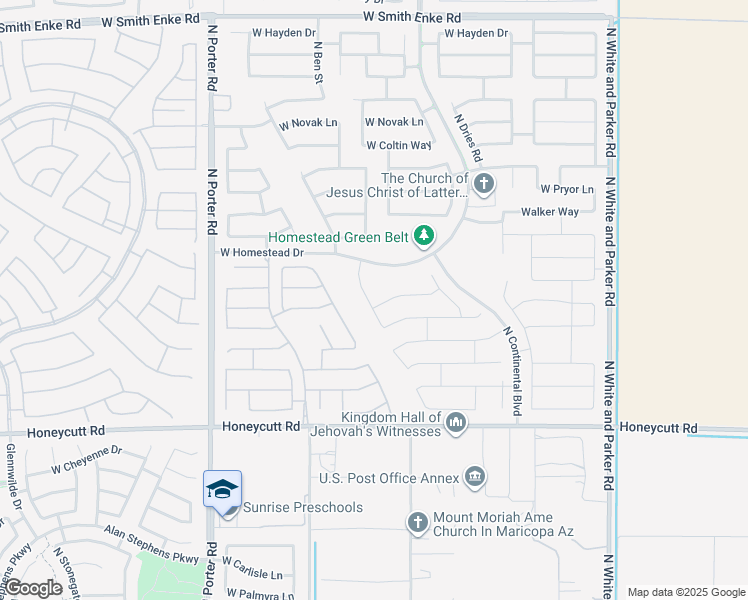 map of restaurants, bars, coffee shops, grocery stores, and more near 40838 North Summer Lane in Maricopa