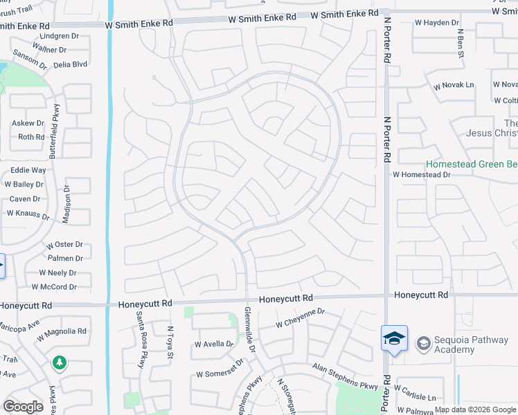 map of restaurants, bars, coffee shops, grocery stores, and more near 20194 North Oxbow Lane in Maricopa