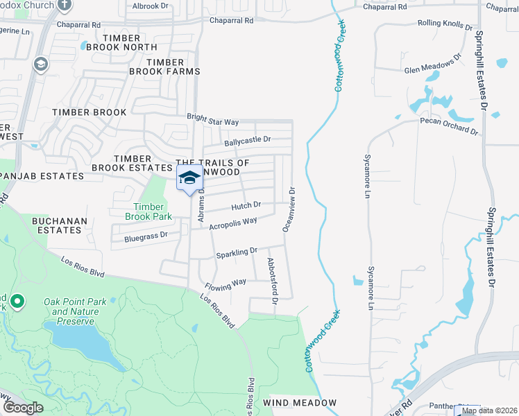map of restaurants, bars, coffee shops, grocery stores, and more near 3612 Hutch Drive in Plano