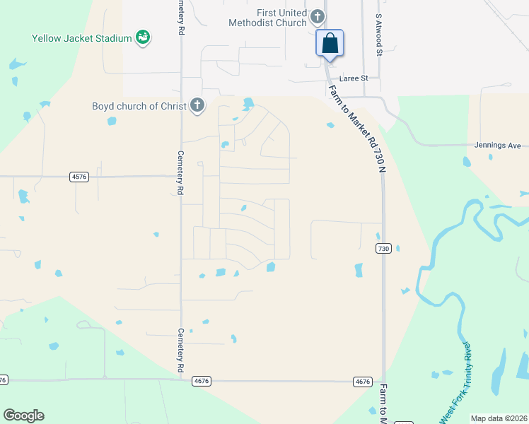 map of restaurants, bars, coffee shops, grocery stores, and more near in Boyd