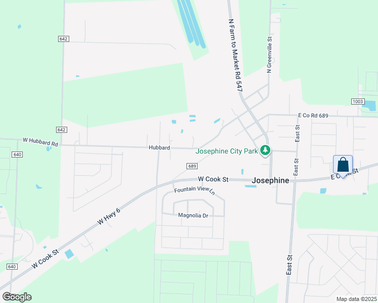 map of restaurants, bars, coffee shops, grocery stores, and more near 401 West Hubbard Road in Josephine