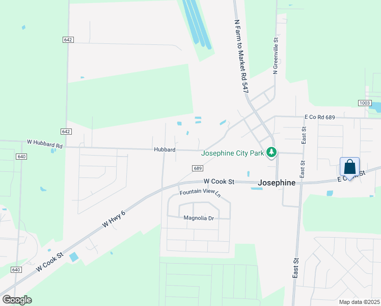 map of restaurants, bars, coffee shops, grocery stores, and more near 401 West Hubbard Road in Josephine