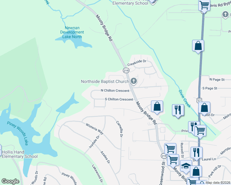 map of restaurants, bars, coffee shops, grocery stores, and more near 111 North Chilton Crescent in LaGrange
