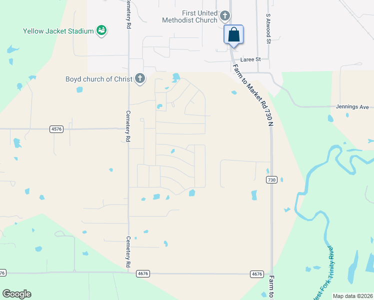 map of restaurants, bars, coffee shops, grocery stores, and more near in Boyd