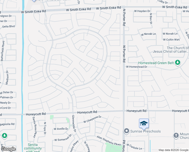 map of restaurants, bars, coffee shops, grocery stores, and more near 42001 West Friendly Place in Maricopa