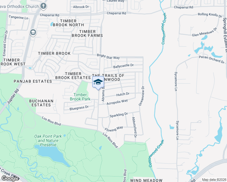 map of restaurants, bars, coffee shops, grocery stores, and more near 3532 Hutch Drive in Plano