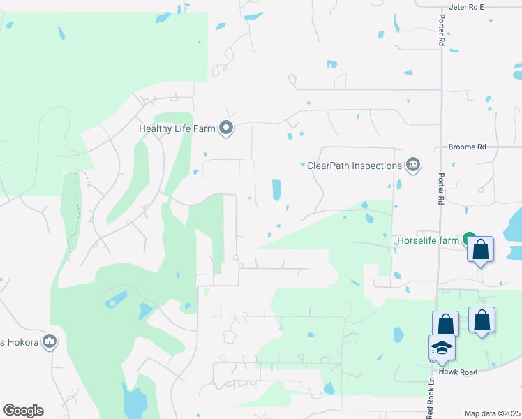 map of restaurants, bars, coffee shops, grocery stores, and more near 1025 Timberidge Lane in Bartonville