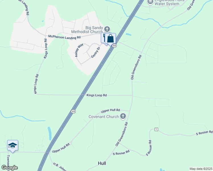 map of restaurants, bars, coffee shops, grocery stores, and more near 11426 Kings Loop Road in Tuscaloosa