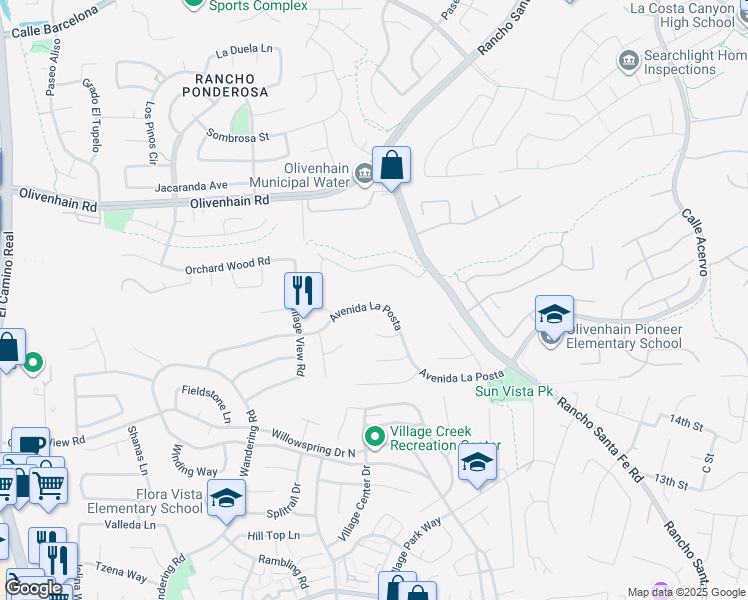 map of restaurants, bars, coffee shops, grocery stores, and more near 1762 Avenida La Posta in Encinitas