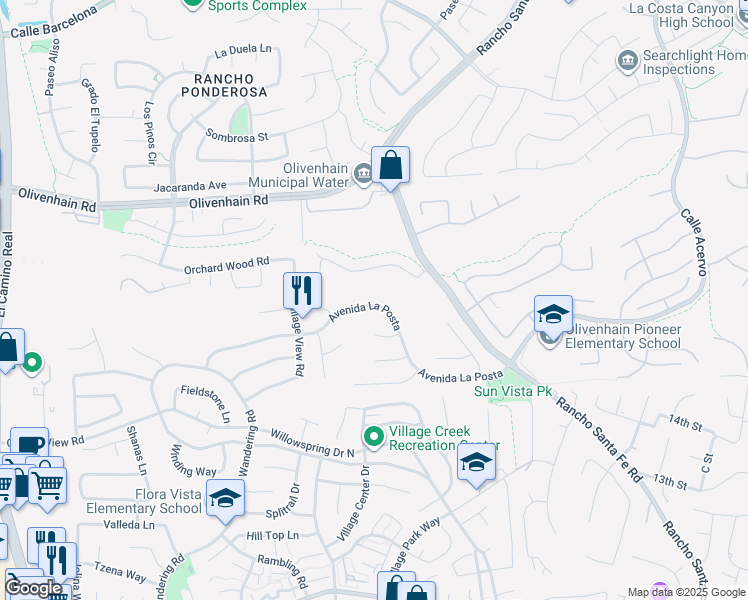 map of restaurants, bars, coffee shops, grocery stores, and more near 1762 Avenida La Posta in Encinitas