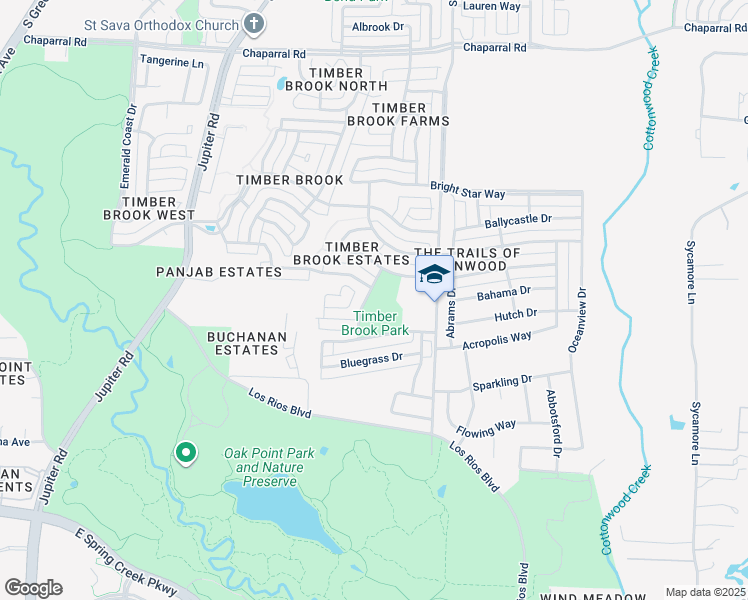 map of restaurants, bars, coffee shops, grocery stores, and more near 6622 Norwood Lane in Plano
