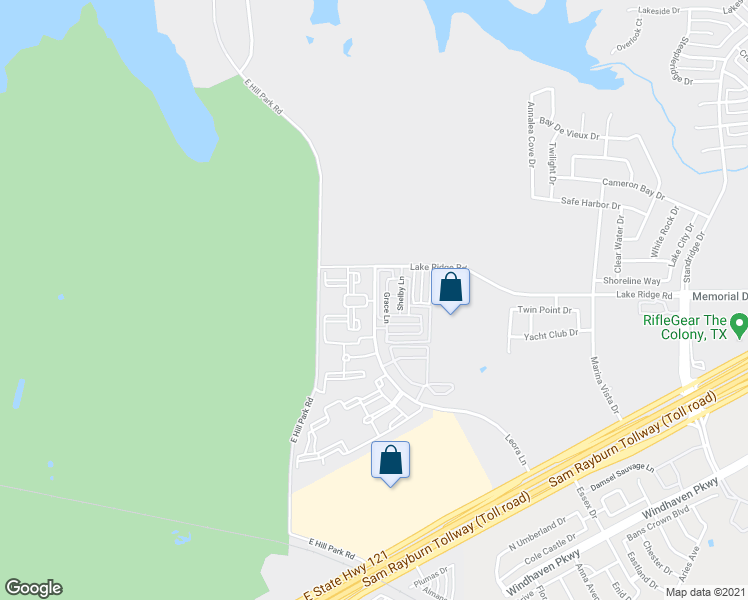 map of restaurants, bars, coffee shops, grocery stores, and more near 1053 Leora Lane in Lewisville