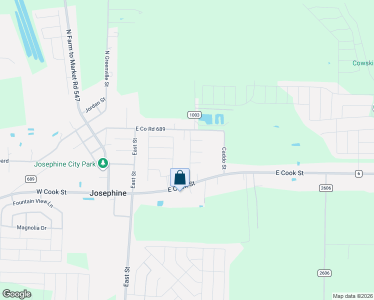 map of restaurants, bars, coffee shops, grocery stores, and more near 214 Babbit Road in Royse City