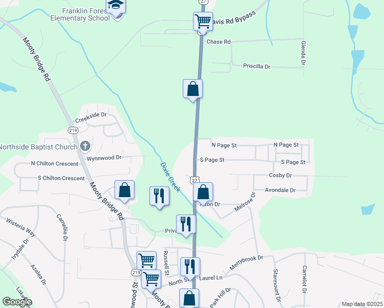 map of restaurants, bars, coffee shops, grocery stores, and more near 903 New Franklin Road in LaGrange