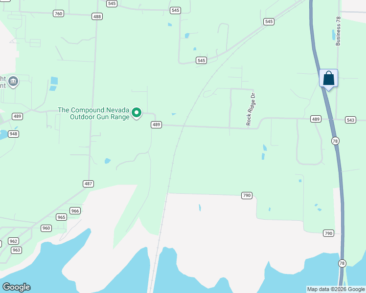 map of restaurants, bars, coffee shops, grocery stores, and more near 14722 County Road 489 in Nevada