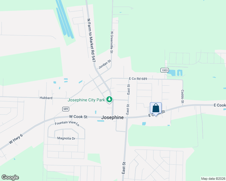 map of restaurants, bars, coffee shops, grocery stores, and more near 303 South Greenville in Josephine