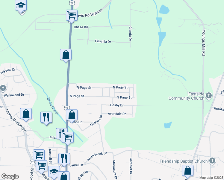 map of restaurants, bars, coffee shops, grocery stores, and more near 161 Cold Water Terrace in LaGrange