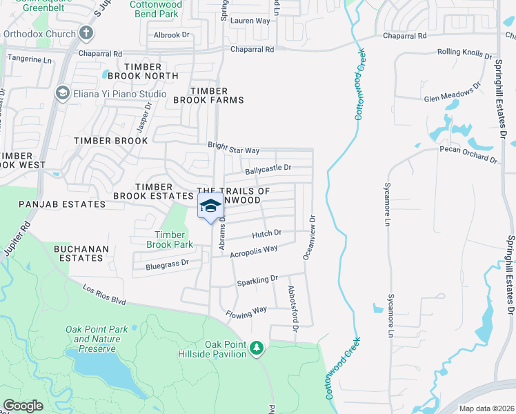 map of restaurants, bars, coffee shops, grocery stores, and more near 3536 Curbstone Way in Plano