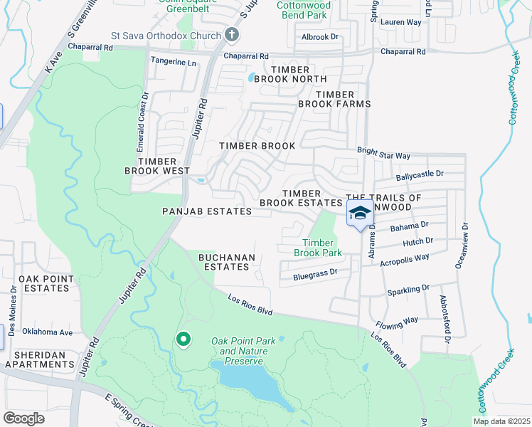 map of restaurants, bars, coffee shops, grocery stores, and more near 3212 Heatherbrook Drive in Plano