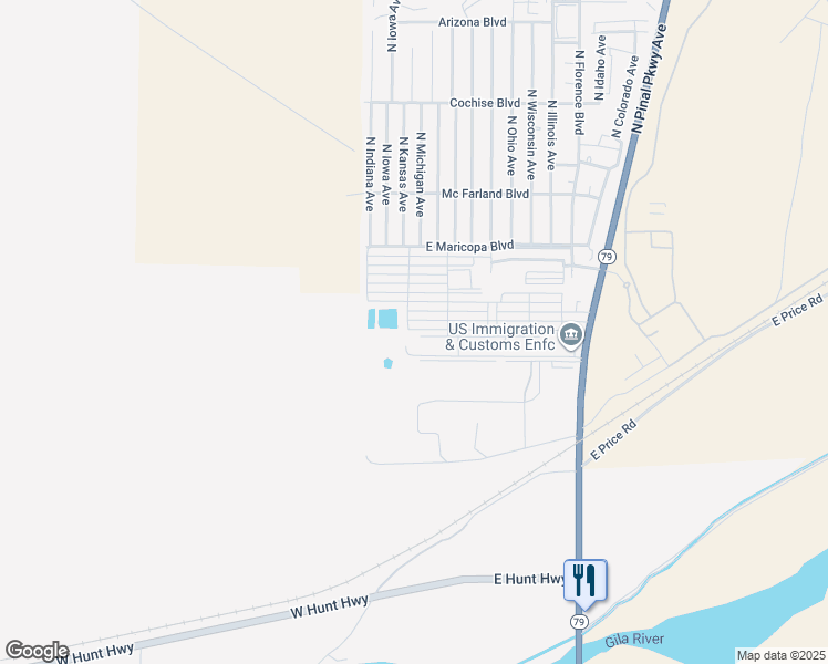 map of restaurants, bars, coffee shops, grocery stores, and more near 203 East Palo Verde Lane in Florence