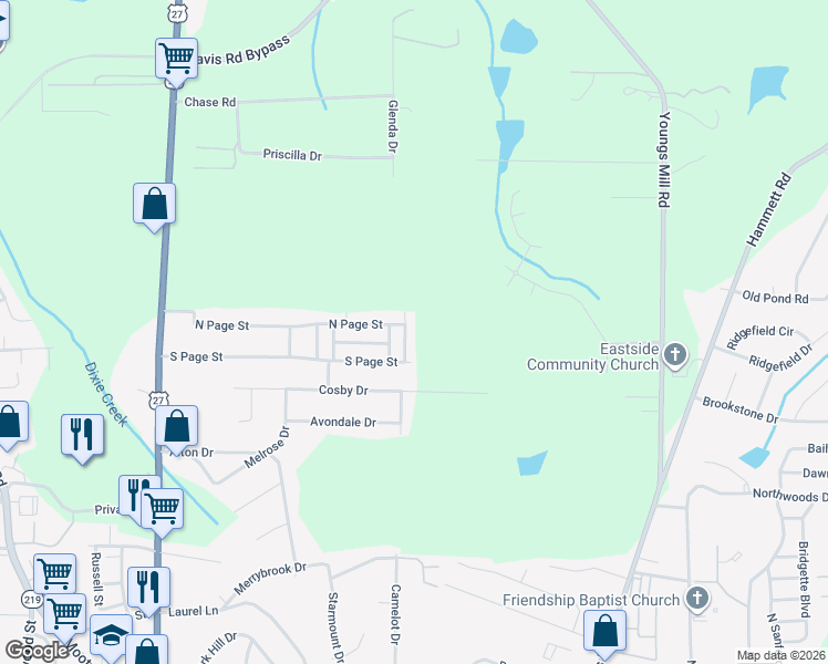 map of restaurants, bars, coffee shops, grocery stores, and more near 141 Stoney Creek Drive in LaGrange