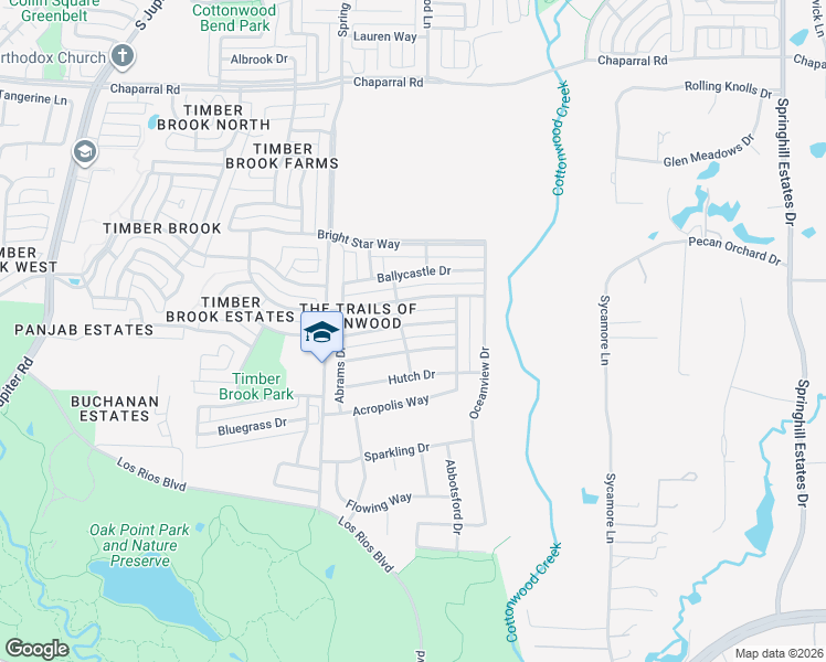 map of restaurants, bars, coffee shops, grocery stores, and more near 3620 Curbstone Way in Plano