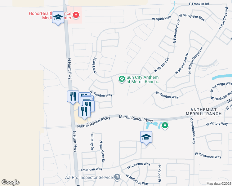 map of restaurants, bars, coffee shops, grocery stores, and more near 3559 North Presidential Drive in Florence