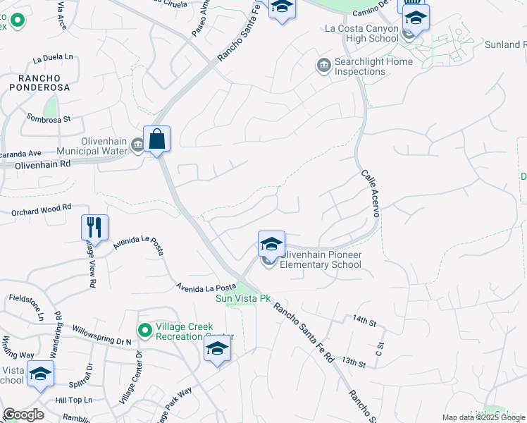 map of restaurants, bars, coffee shops, grocery stores, and more near 3260 Avenida La Cima in Carlsbad