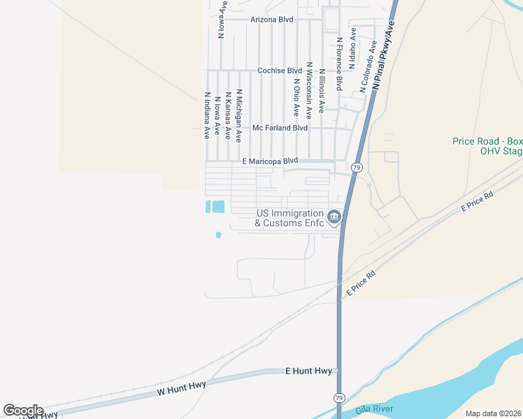 map of restaurants, bars, coffee shops, grocery stores, and more near 305 East Palo Verde Lane in Florence