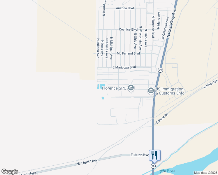 map of restaurants, bars, coffee shops, grocery stores, and more near 203 East Palo Verde Lane in Florence