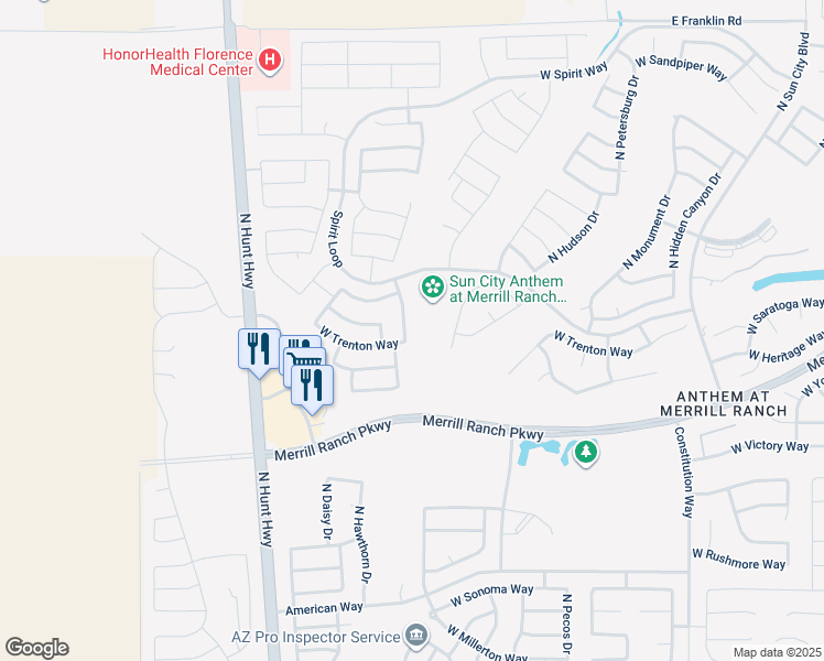 map of restaurants, bars, coffee shops, grocery stores, and more near 3559 North Presidential Drive in Florence