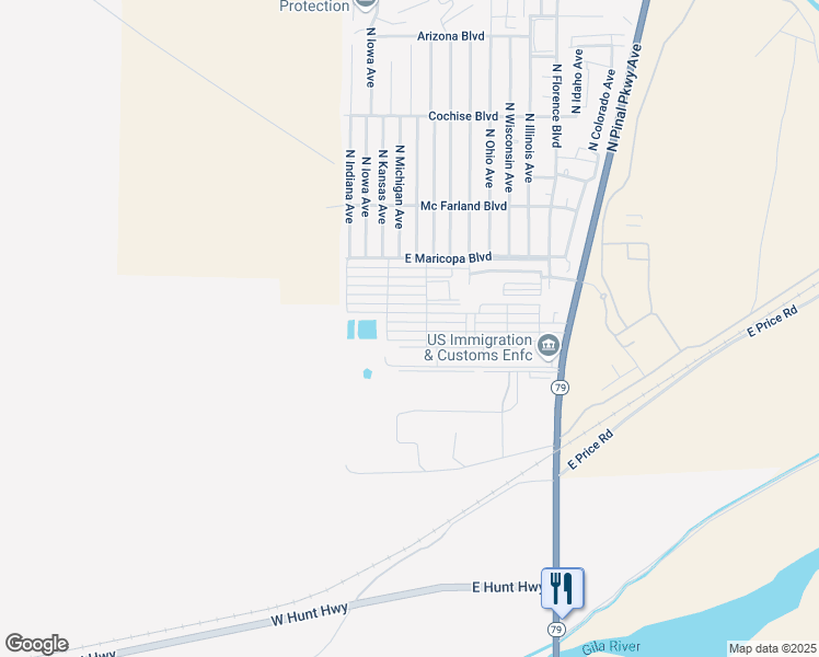map of restaurants, bars, coffee shops, grocery stores, and more near 216 East Ocotillo Drive in Florence