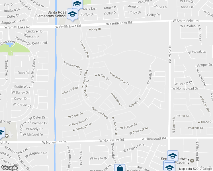 map of restaurants, bars, coffee shops, grocery stores, and more near 42373 West Falling Star Drive in Maricopa