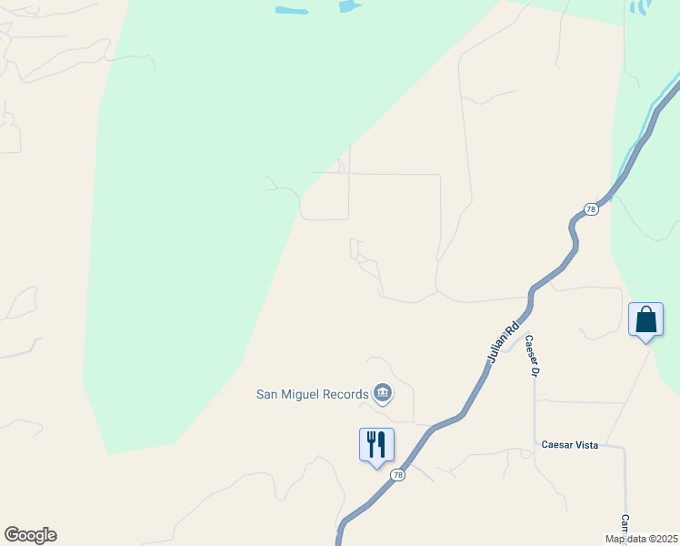 map of restaurants, bars, coffee shops, grocery stores, and more near in Ramona