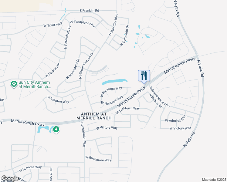 map of restaurants, bars, coffee shops, grocery stores, and more near 6458 West Saratoga Way in Florence