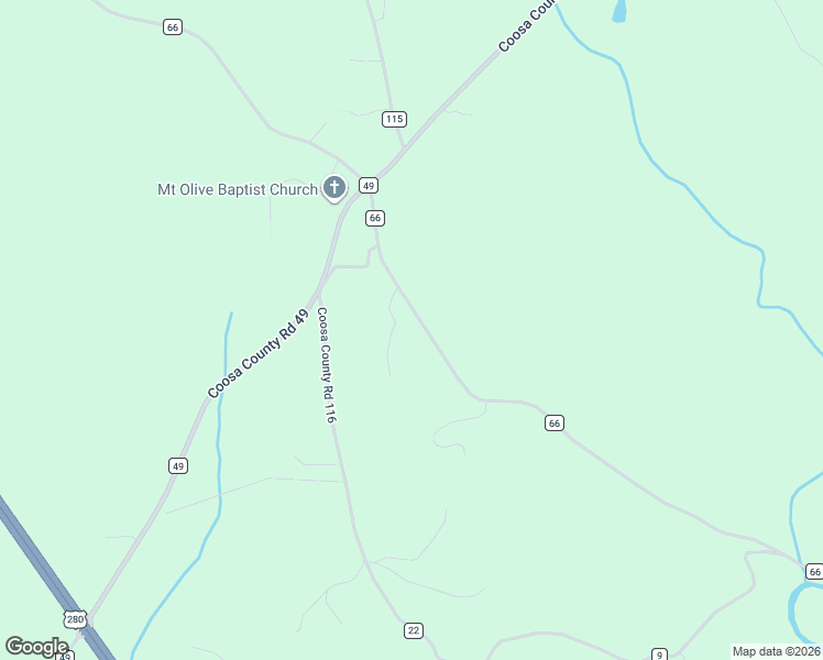map of restaurants, bars, coffee shops, grocery stores, and more near 85 Muskogee Trail in Goodwater