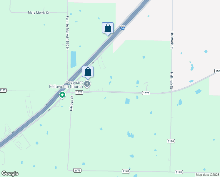 map of restaurants, bars, coffee shops, grocery stores, and more near 6300 Farm to Market 1570 in Greenville